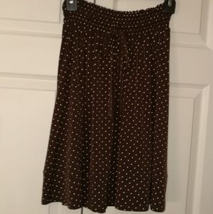 Brown skirt with pink dots
